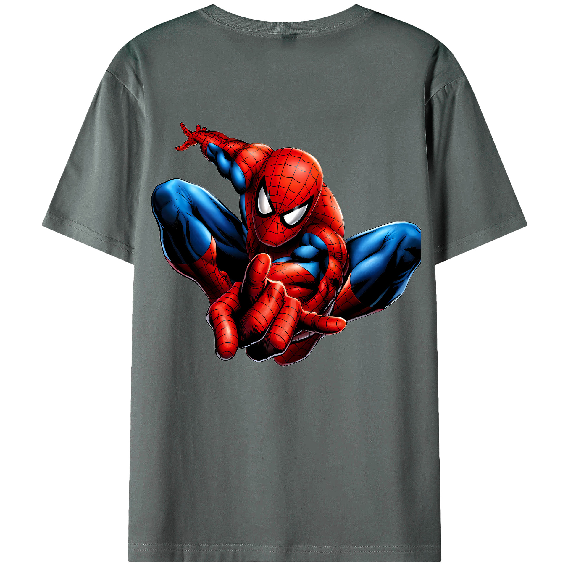 （画像用） Spider Man スパイダーマン 綿100％半袖Tシャツ（背面プリント）